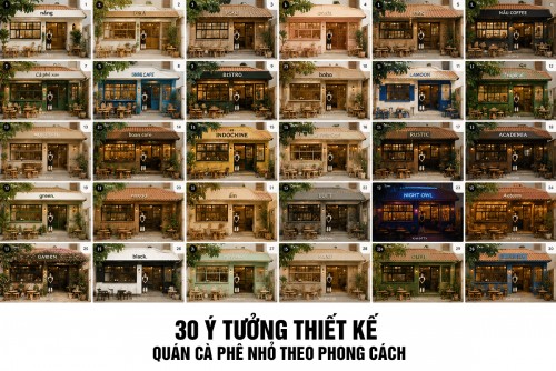 30 ý tưởng thiết kế quán cà phê nhỏ theo phong cách