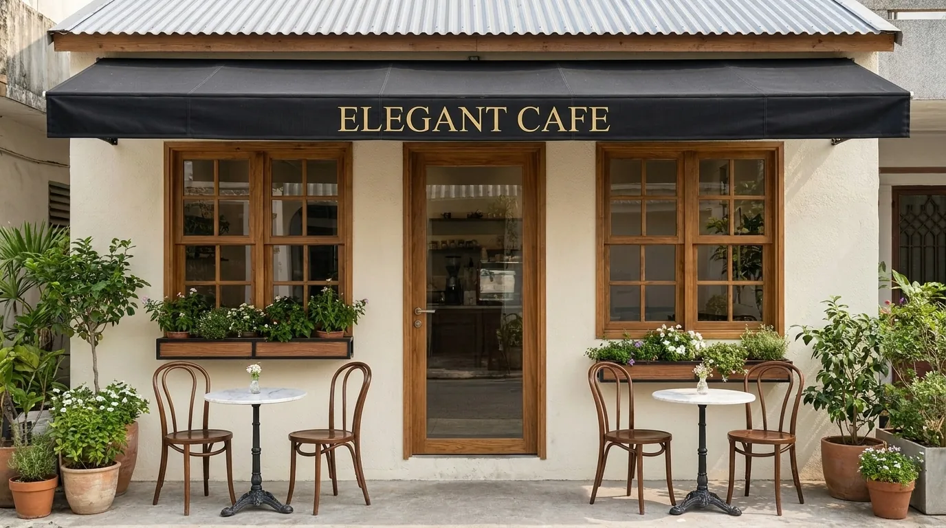Quán cà phê nhỏ phong cách Parisian kiểu Pháp thanh lịch