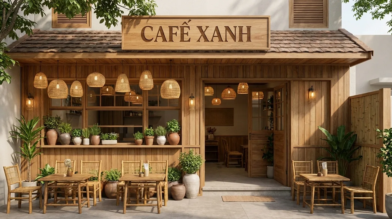 Quán cà phê nhỏ phong cách đương đại Việt Nam