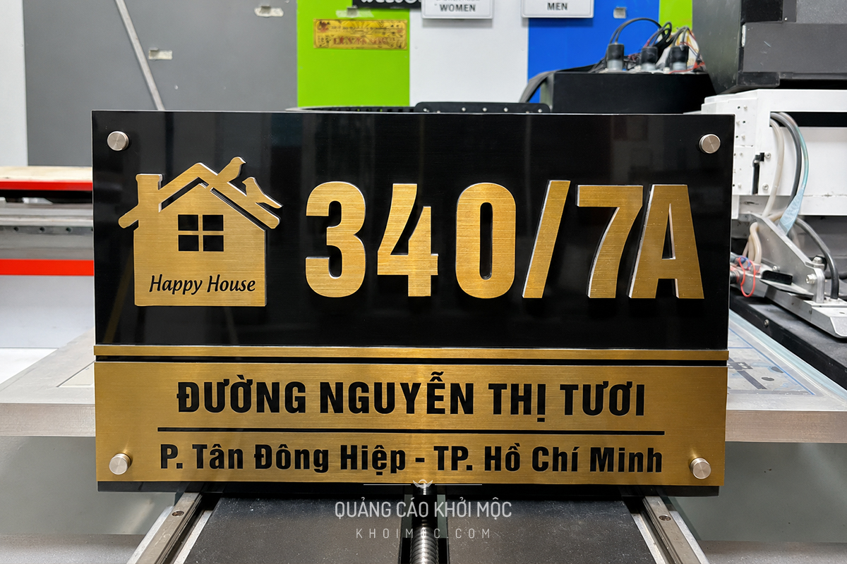 bảng số nhà inox ba lớp thông tin logo số địa chỉ