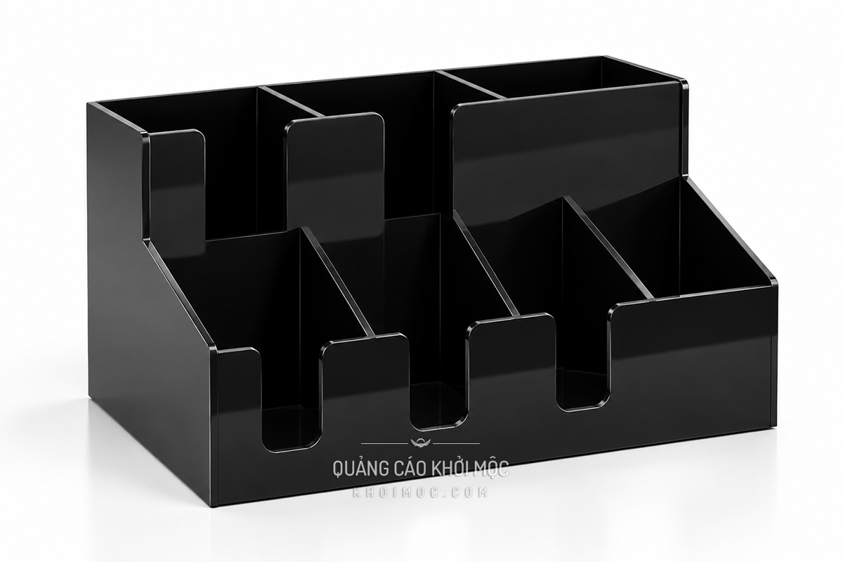 Kệ mica để ly cốc 3 tầng bậc thang kiểu 2, ảnh dựng ý tưởng tham khảo